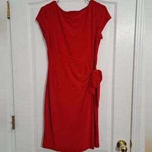 Boston Proper Cap Sleeve Red Dress Size 8